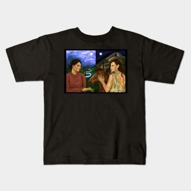 Worlds Apart - AndromaQuynh painting Kids T-Shirt by dangerbeforeyou